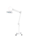 Lampara Flexo-Lupa Profesional 60 led 5X. Pie metalico con Ruedas. Leds de bajo Consumo