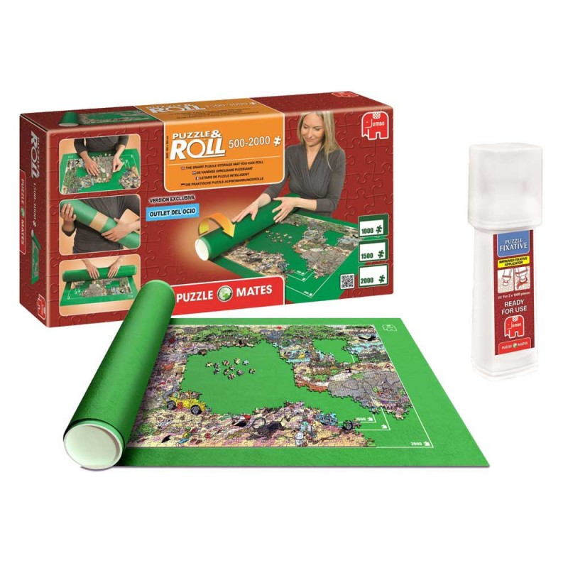 Pack Puzzle Roll 2000. Tapete Universal para Transportar/Guardar Puzzles hasta 2000 Piezas + Pegamento Puzzles