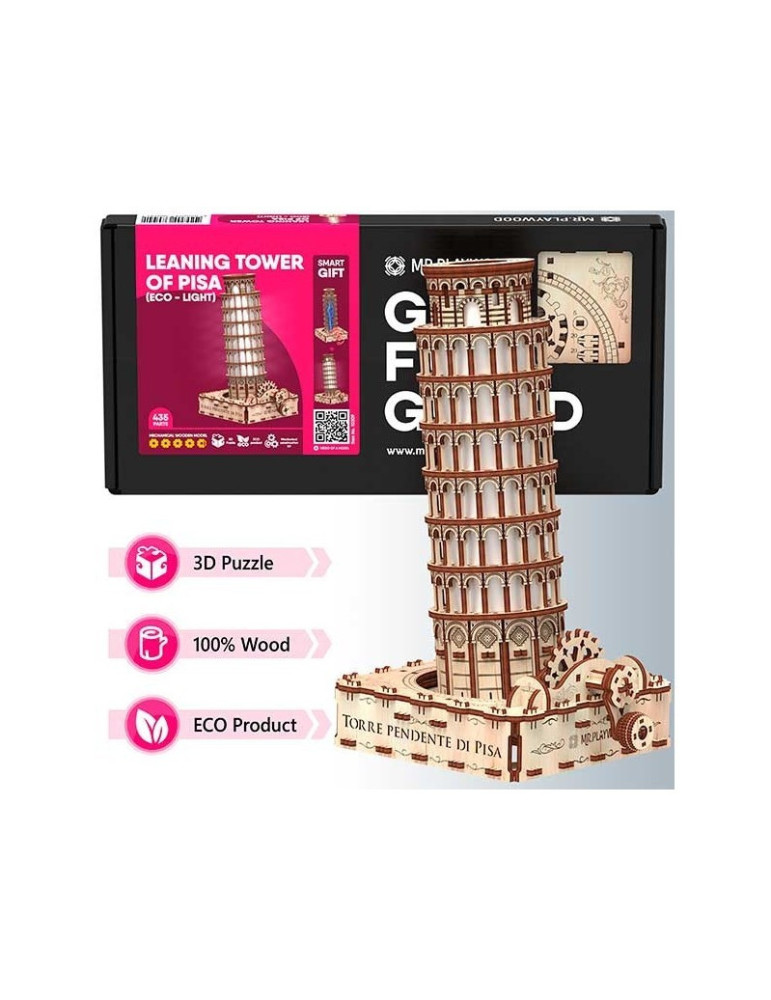 Mr. Playwood 209. Torre de Pisa con Luz. 435 piezas