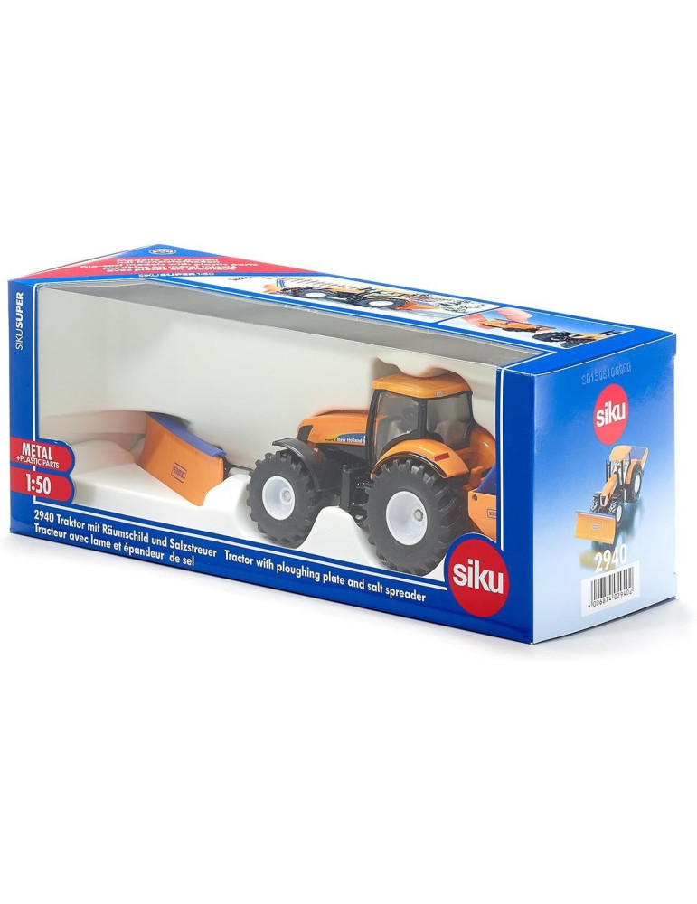 Siku 2940. 1/50 Tractor con Pala Quitanieves y Esparcidor de Sal