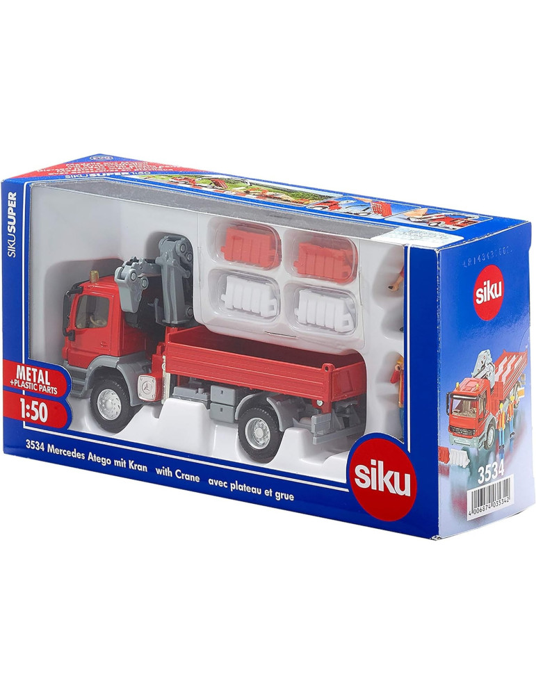 Siku 3534. 1/50 Camión Mercedes Atego con Grua y Zona de Carga