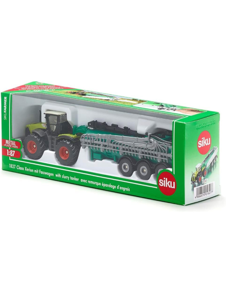 Siku 1827. 1/87 Tractor Claas Xerion con Remolque Cisterna