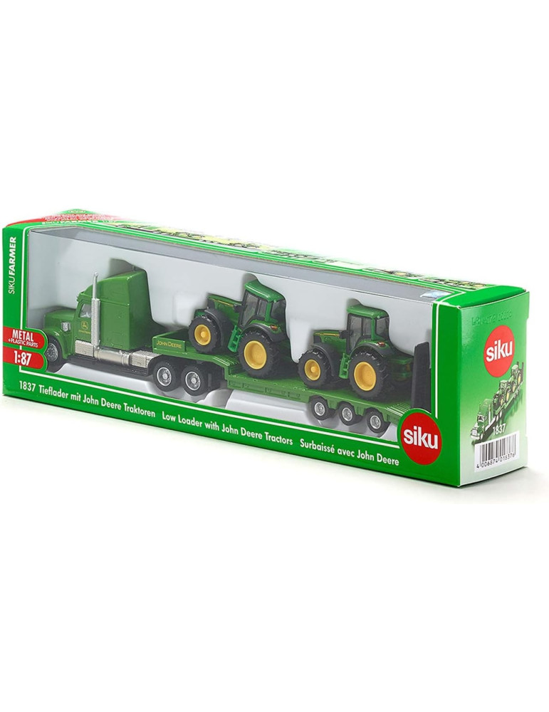 Siku 1837. 1/87 Camión con 2 Tractores John Deere