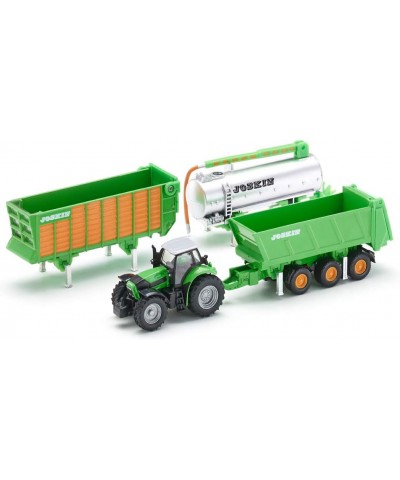 Siku 1848. 1/87 Tractor Deutz Fahr con 3 Remolques