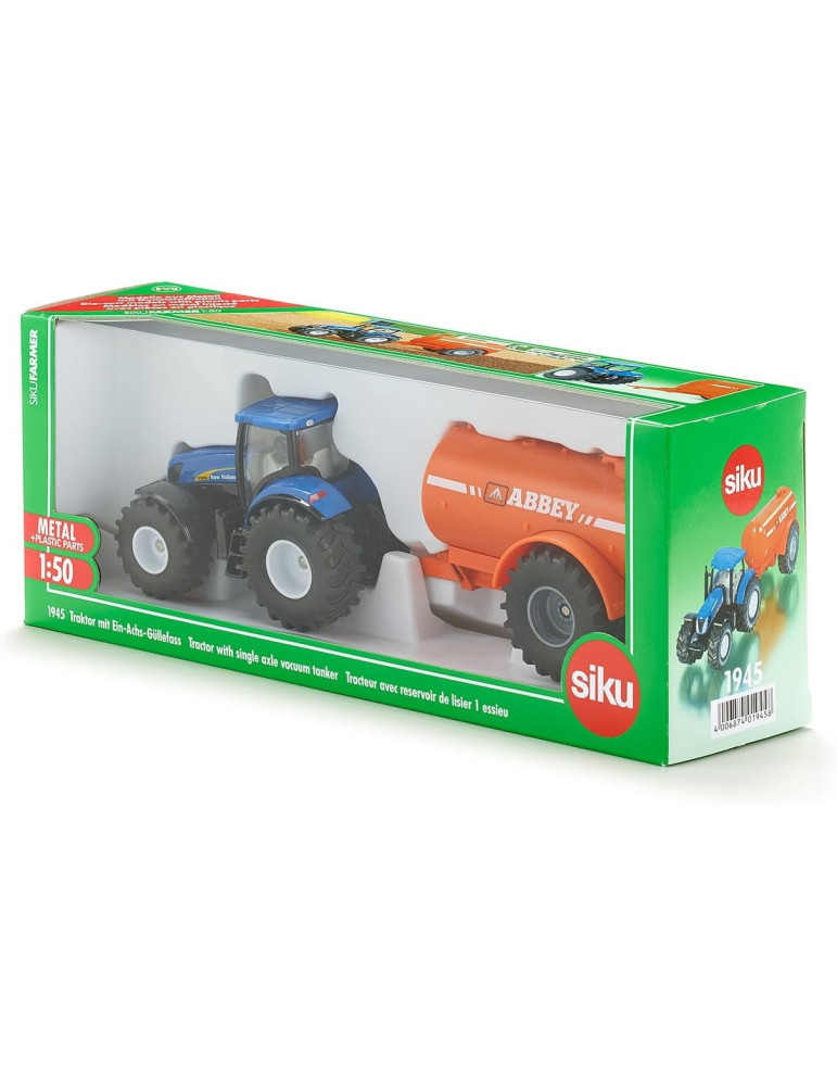 Siku 1945. 1/50 Tractor New Holland con Remolque Cisterna
