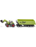 Siku 1949. 1/50 Tractor Claas Axion con Pala y Remolque Basculante