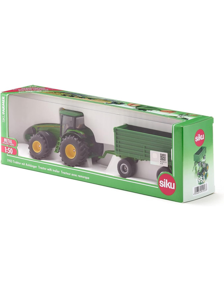 Siku 1953. 1/50 Tractor John Deere con Remolque