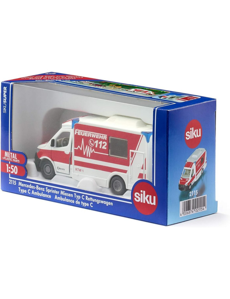 Siku 2115. 1/50 Ambulancia MB Sprinter Miesen tipo C