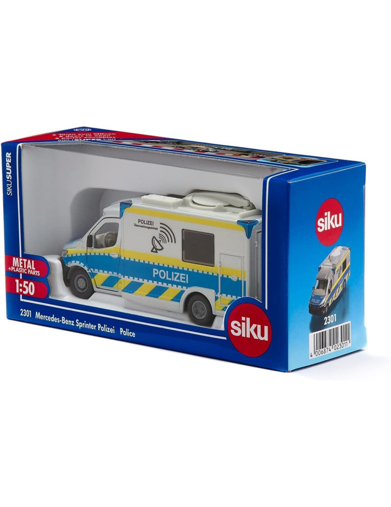 Siku 2301. 1/50 Furgoneta Policia MB Sprinter con Antena Parabólica