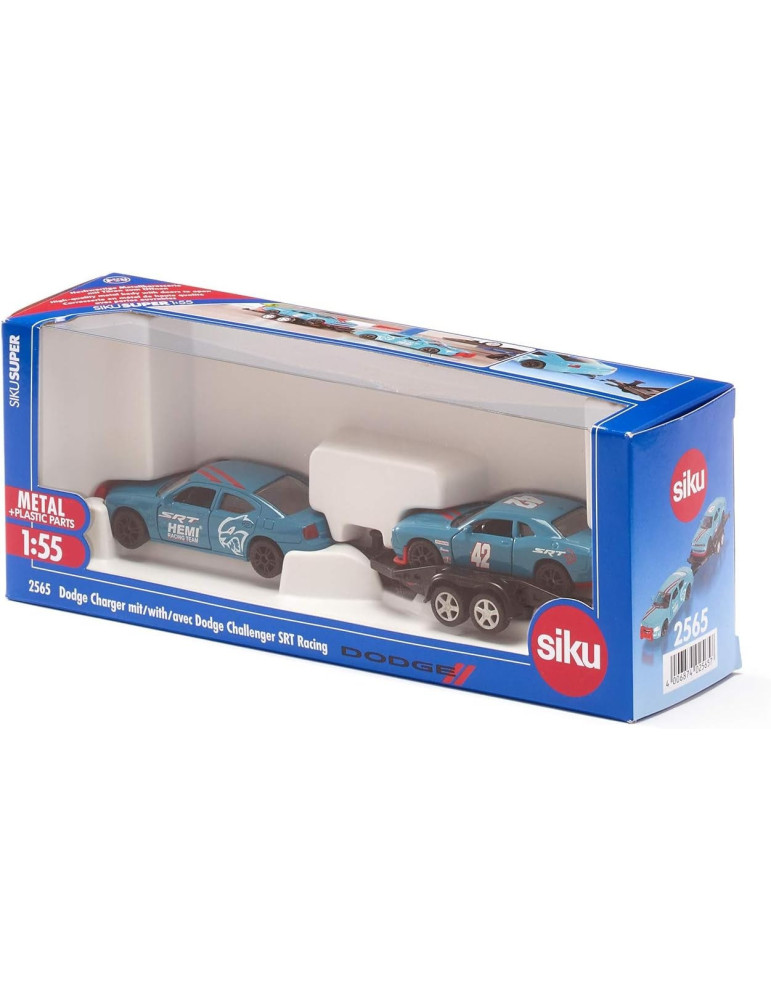 Siku 2565. 1/55 Dodge Charger con coche deportivo Dodge Challenger SRT Racing