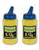 Pack 2 Biberónes 2000 balines PVC para Airsoft. Calibre 6mm 0,12 gr