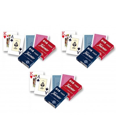 Fournier 818. Pack de 6 Barajas de Poker Fournier. 55 Cartas 3 Rojas y 3 Azules