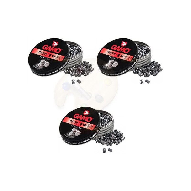 Gamo 6320034. Pack 3 latas de 500 perdigones gamo Match Classic (diabolo) 4,5mm