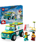 Lego 60403. City. Ambulancia de Emergencias y Chico con Snowboard. 79 Piezas