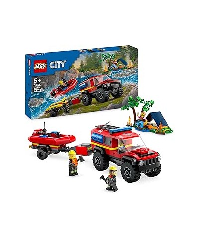 Lego 60412. City. Camión Bomberos 4x4 con Barco Rescate. 301 Piezas