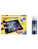Pack Puzzle Roll Ravensburger 17956. Tapete Universal para Transportar/Guardar Puzzles + Pegamento/Conserver