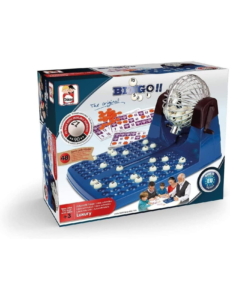 Chicos 20805. Loteria-Bingo Automatico. 90 bolas. Incluye 48 cartones