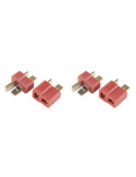 Conector T Dean con Baño de Oro. Alto Amperaje. 50A. para baterias Lipo. 2 Pares Macho-Hembra.