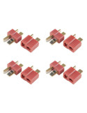 Conector T Dean con Baño de Oro. Alto Amperaje. 50A. para baterias Lipo. 4 Pares Macho-Hembra.