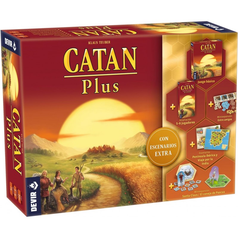 Devir BGCATPLUSP3. Catan Plus 2023. Juego + Ampliacion 5-6jug + 2 Expansiones.