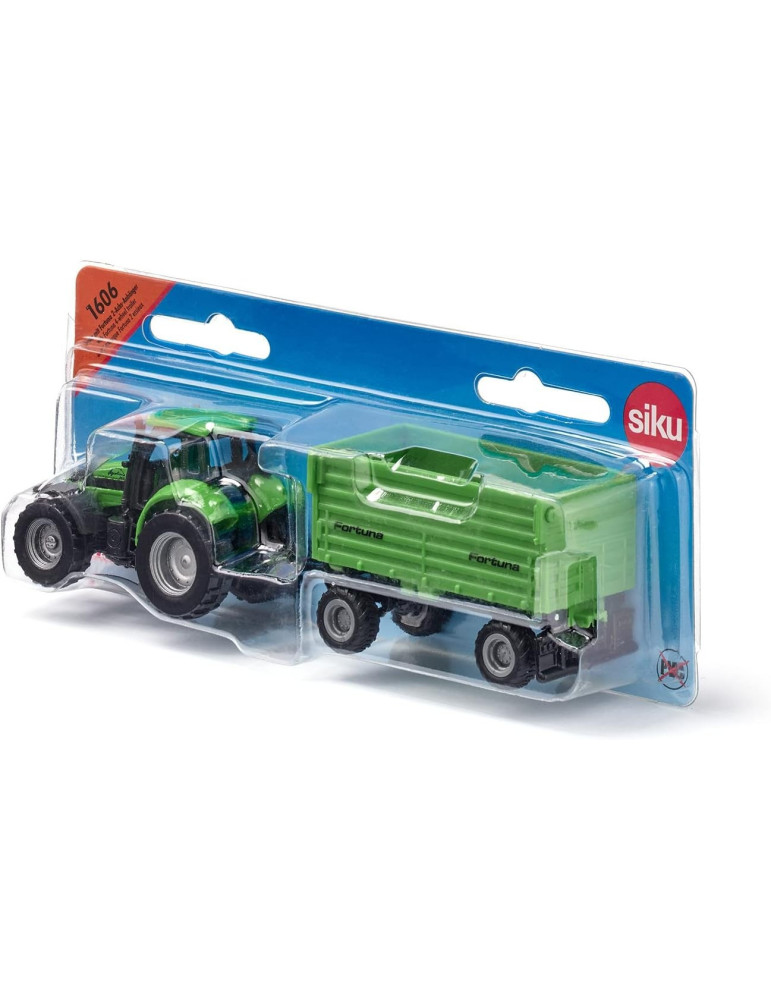 Siku 1606. 1/87 Tractor Deutz-Fahr Agrotron 265 con remolque Fortuna