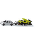 Siku 2544. 1/55 Coche con Remolque y Coche de carreras