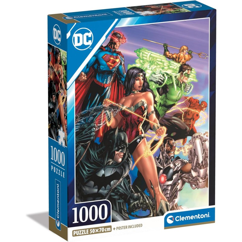 Clementoni 39852. Puzzle 1000 Piezas. DC Comics. La Liga de la Justicia