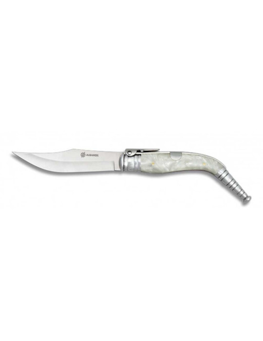 Alabinox 01169. Navaja Bandolera de carraca. Mango Imitacion Nacar. Hoja de Acero INOX de 16,5 cm.