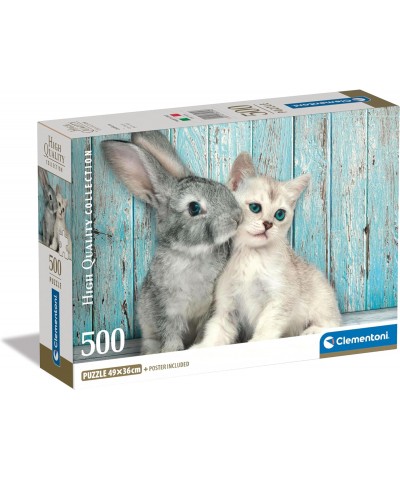 Clementoni 35539. Puzzle 500 Piezas. Gato y Conejo