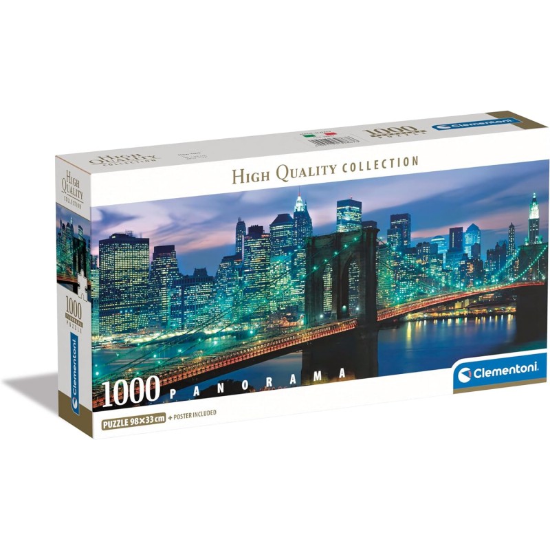 Clementoni 39867. Puzzle 1000 piezas Panorama. Puente Brooklyn. Nueva York