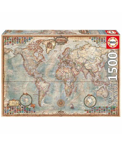 16005 Educa. Puzzle 1500 Piezas Mapa político El Mundo - Mapamundi
