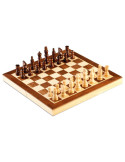 Cayro 601. Tablero Ajedrez Marqueteria. Grande. Plegable. 30x30cm. Madera natural