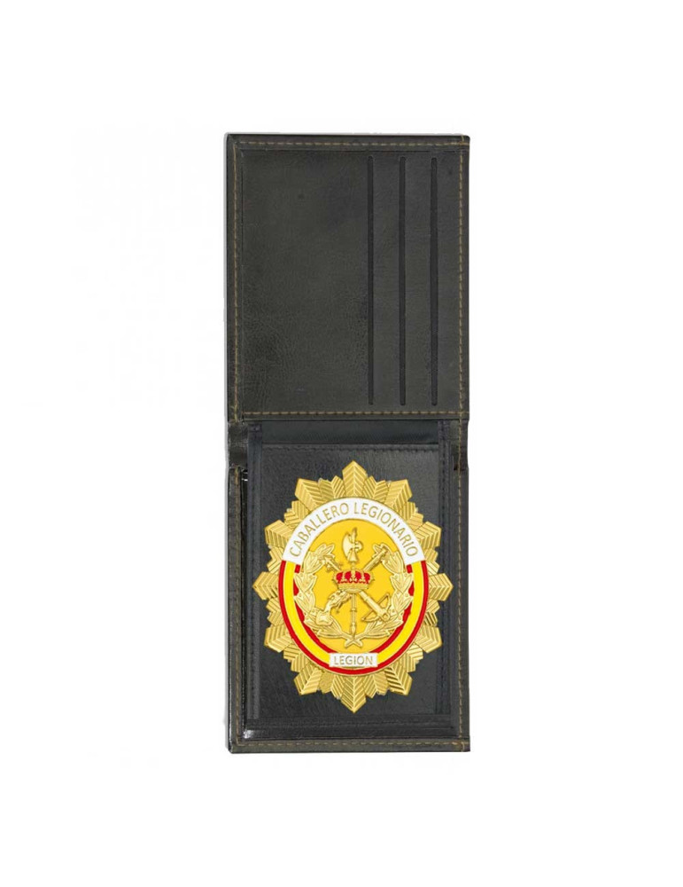 Cartera identificacion con Placa de la Legion Española. 3 Compartimentos y Esquinas reforzadas