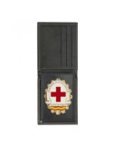 Cartera identificacion con Placa Voluntario Sanitario. 3 Compartimentos y Esquinas reforzadas