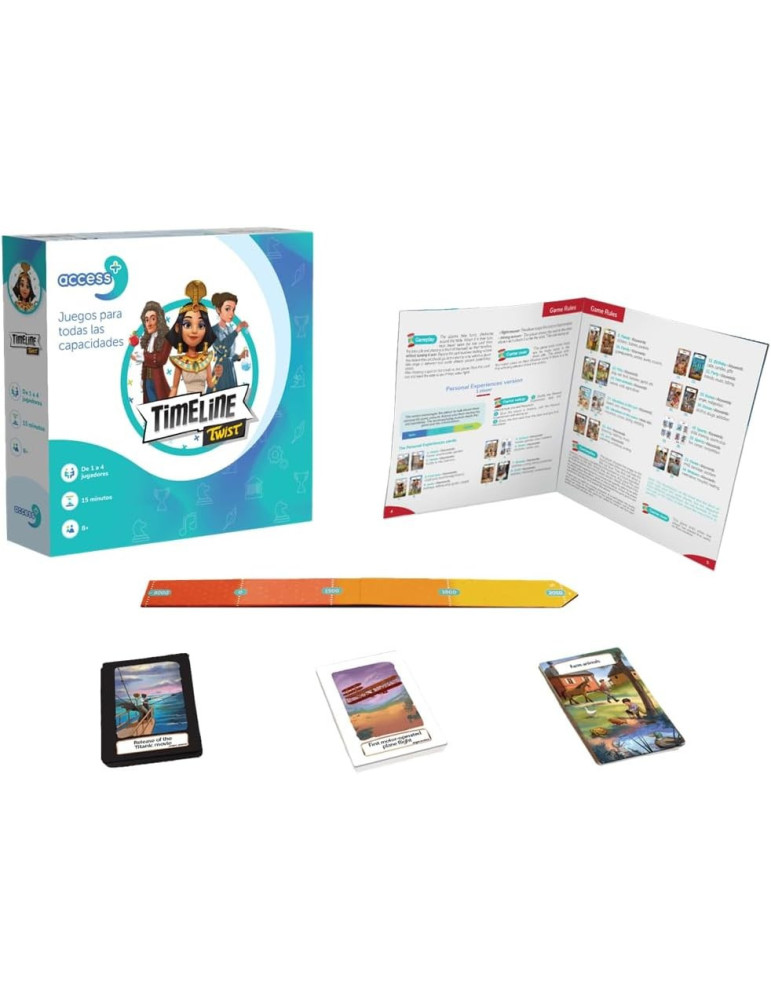 Asmodee ACSTIME01ES. Juego de Mesa. Timeline Twist Access. 1-4jug +8 años