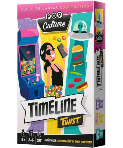 Asmodee TIME02B. Juego de Mesa. Timeline Twist Pop Culture. 2-6jug +8 años