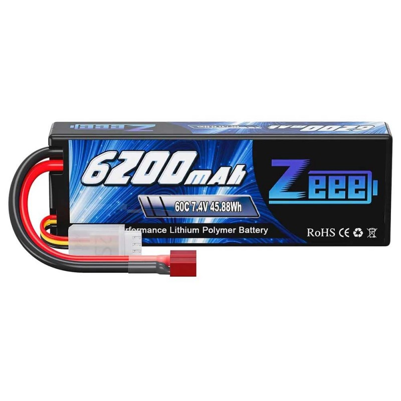 Bateria Lipo 7,4V. 6200Mah 60C. Conector T. Especial radiocontrol, coches, lanchas. 1/8, 1/10