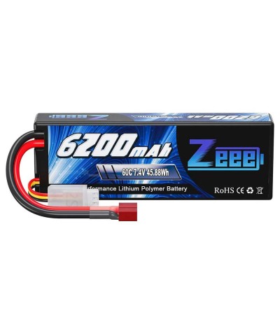 Bateria Lipo 7,4V. 6200Mah 60C. Conector T. Especial radiocontrol, coches, lanchas. 1/8, 1/10