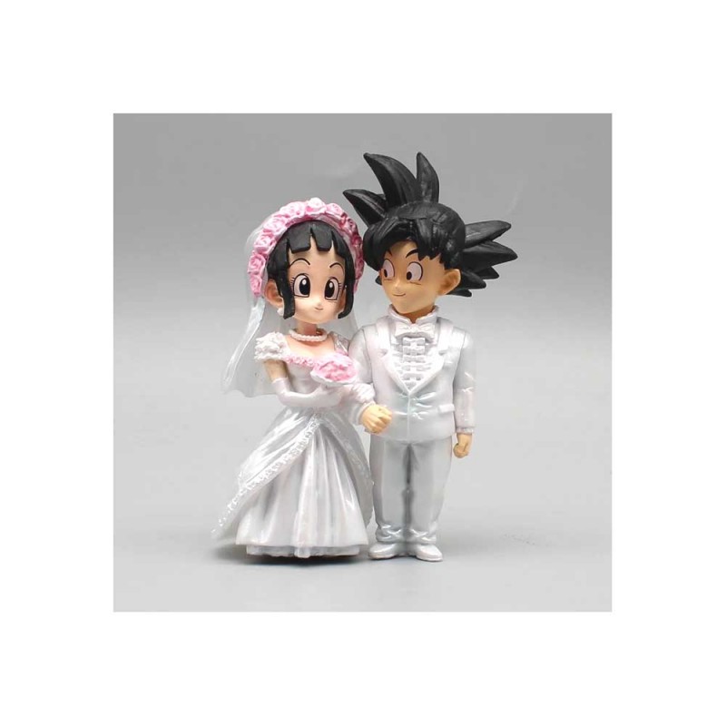 Novios Dragon Ball Z Boda Goku y Chichi. 9cm Altura. Tarta de boda