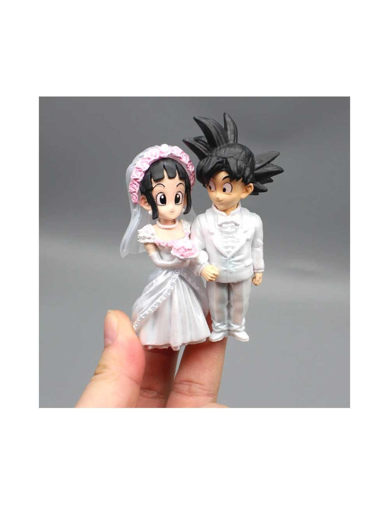 Novios Dragon Ball Z Boda Goku y Chichi. 9cm Altura. Tarta de boda