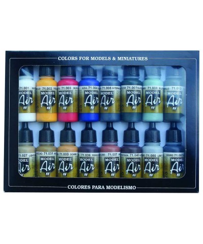 Vallejo 71178. Set Model Air de 16 Colores de 17ml Cada uno. Para Pintar maquetas y miniaturas