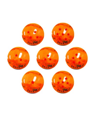 Canicas Dragonball Z, 7 bolas de cristal 22mm Rotuladas de 1 a 7 estrellas