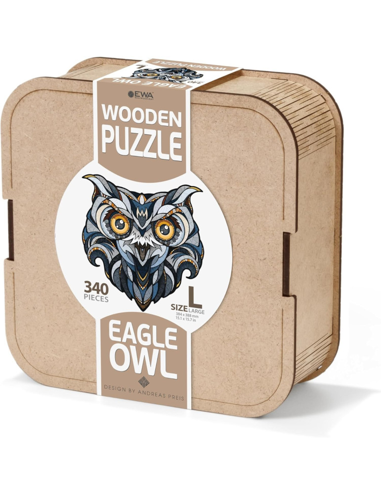 Puzzle Madera Ewa. Buho Real (L). 340 Piezas
