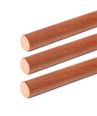 Pack 5 Varillas madera Sapelly diámetro 4mm. 1metro longitud