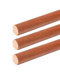 Pack 5 Varillas madera Sapelly diámetro 4mm. 1metro longitud