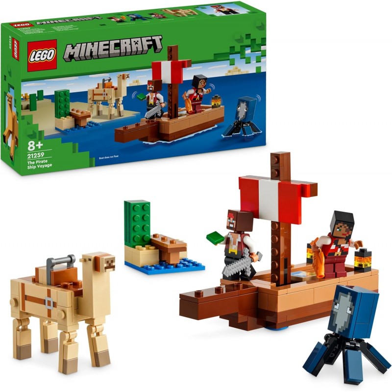 Lego 21259. Minecraft. Viaje en el Barco Pirata. 166 Piezas