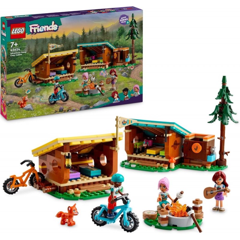 Lego 42624. Friends. Campamento de Aventura: Cabañas Confortables. 437 Piezas