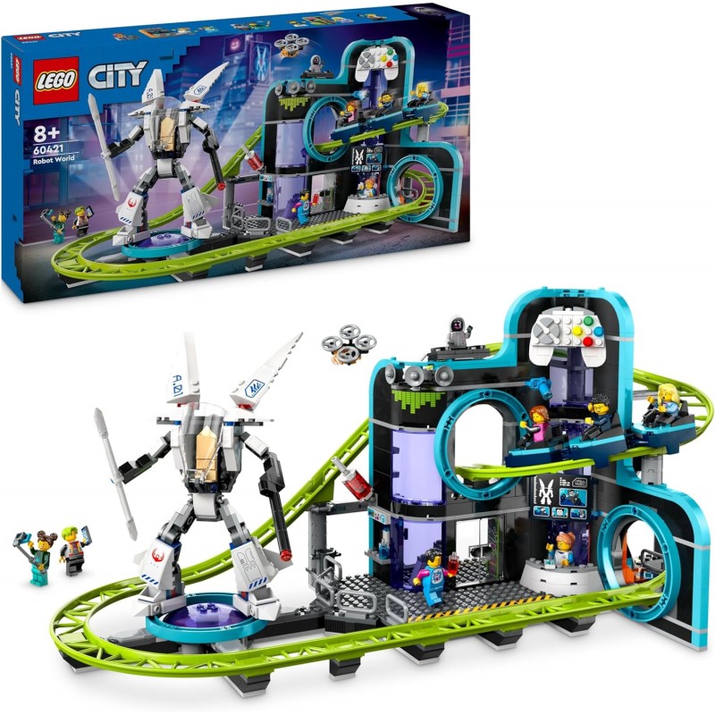 Lego 60421. City. Montaña Rusa de Robot World. 986 Piezas