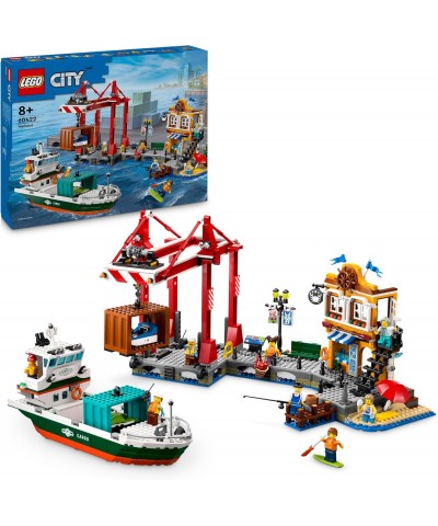 Lego 60422. City. Puerto Marítimo con Buque de Mercancías. 1226 Piezas