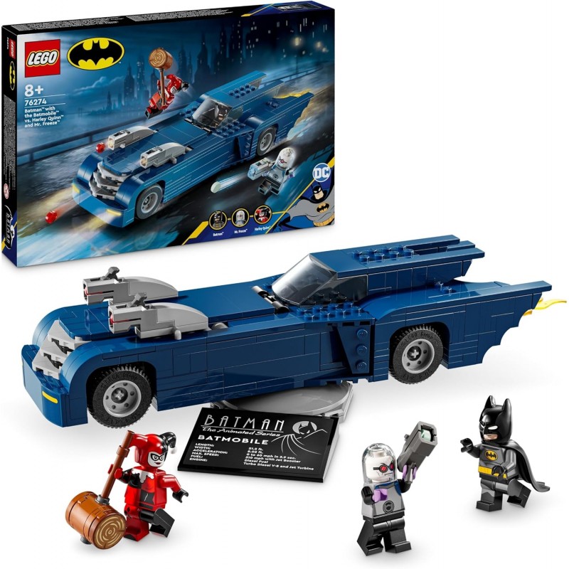 Lego 76274. Batman. Batman con Batmóvil vs. Harley Quinn y Mr. Freeze. 435 Piezas